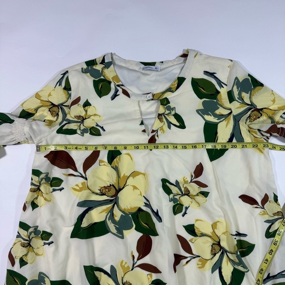 Mango Balloon Sleeve Swing Dress Magnolia Floral - Picture 6 of 7